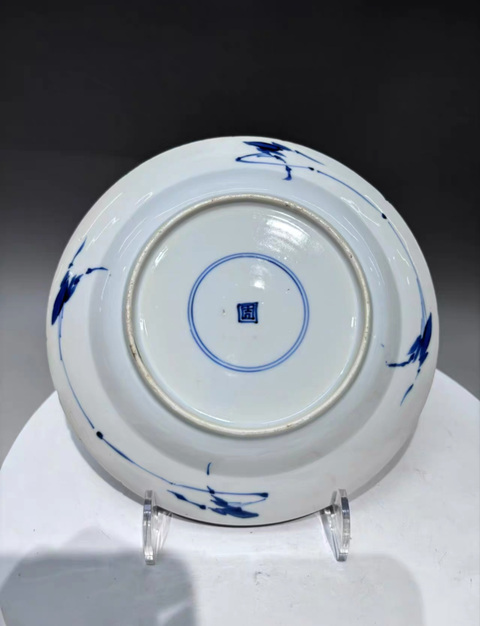 古玩陶瓷青花山水人物故事盤真品鑒賞圖