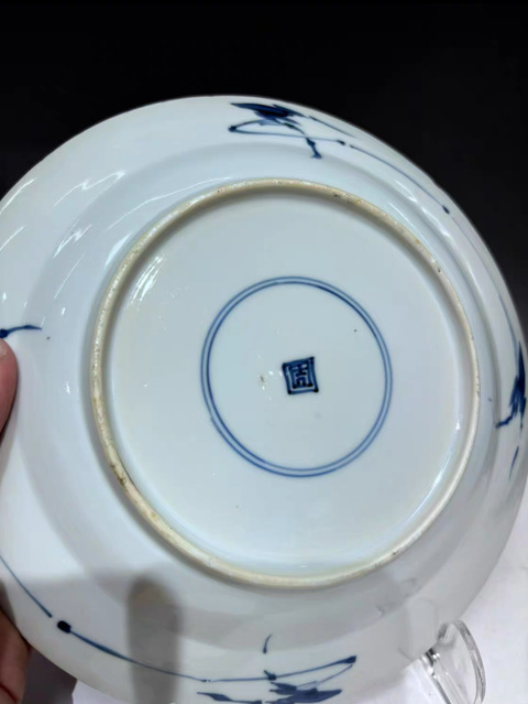 古玩陶瓷青花山水人物故事盤真品鑒賞圖