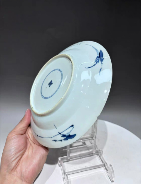 古玩陶瓷青花山水人物故事盤真品鑒賞圖
