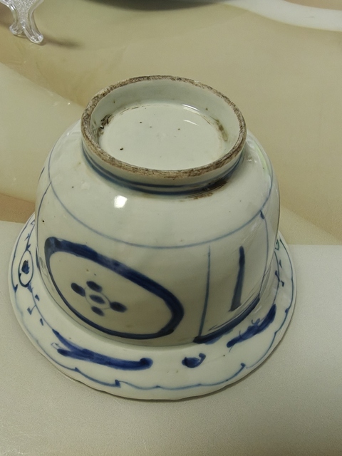 古玩陶瓷青花花鳥紋折沿碗拍賣,當前價格1300元