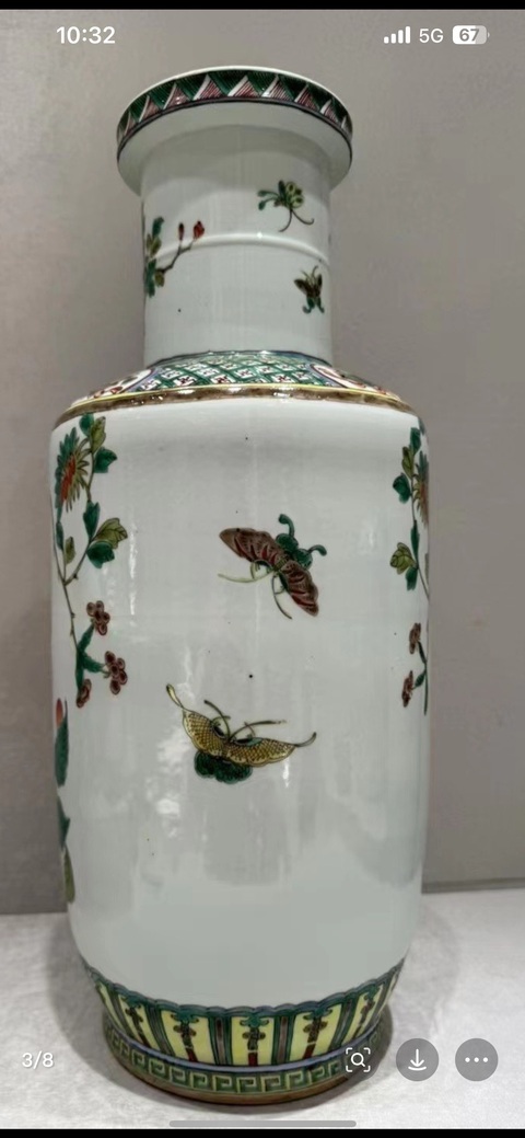 古玩陶瓷粉彩棒槌瓶真品鑒賞圖