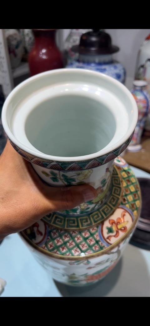 古玩陶瓷粉彩棒槌瓶真品鑒賞圖