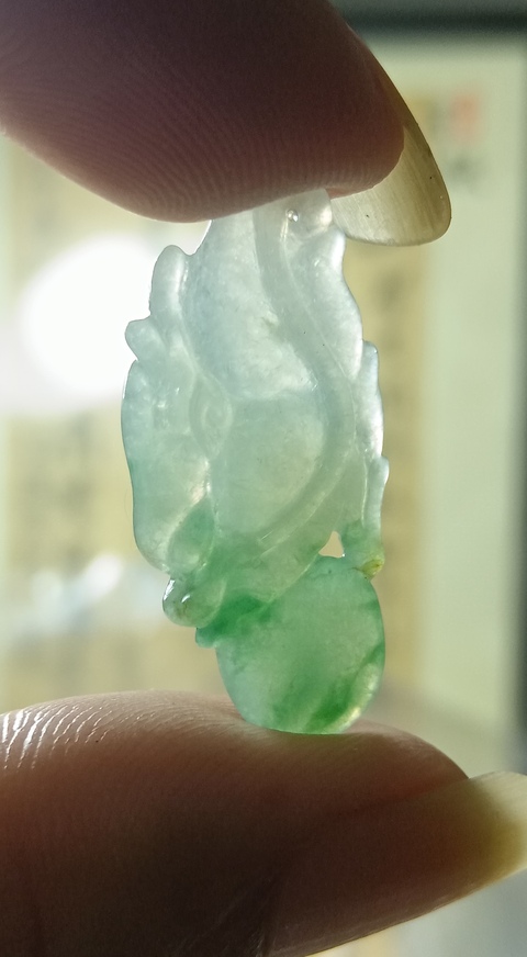 古玩玉器天然老翡翠掛件拍賣,當前價格800元