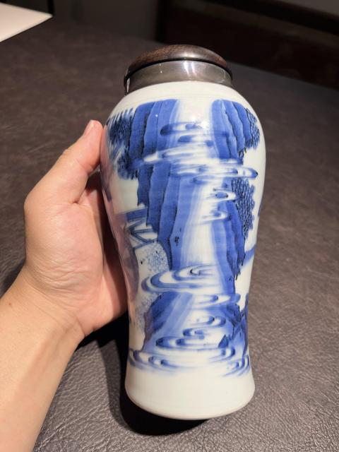 古玩陶瓷青花人物故事紋蓮子罐真品鑒賞圖