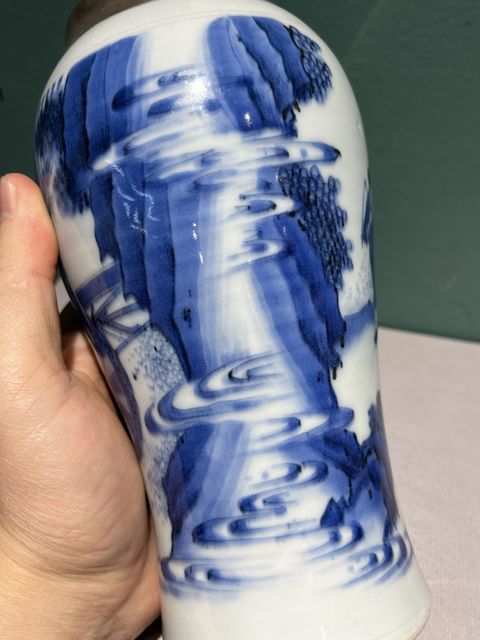 古玩陶瓷青花人物故事紋蓮子罐真品鑒賞圖