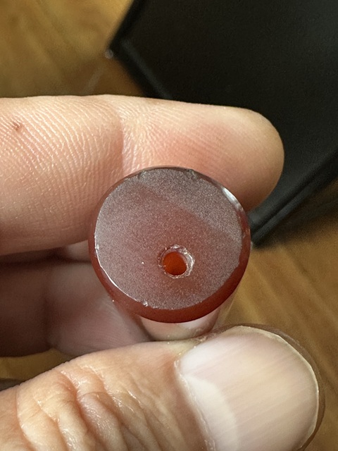 古玩玉器瑪瑙筒珠真品鑒賞圖