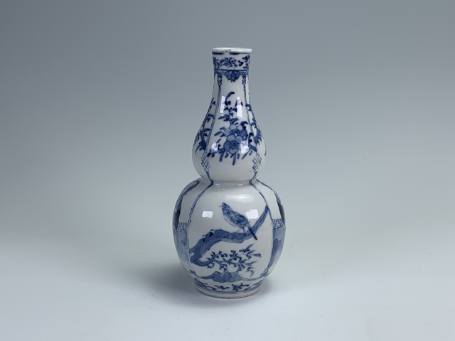 古玩陶瓷清光緒·青花人物花鳥紋葫蘆瓶拍賣,當前價格3192元