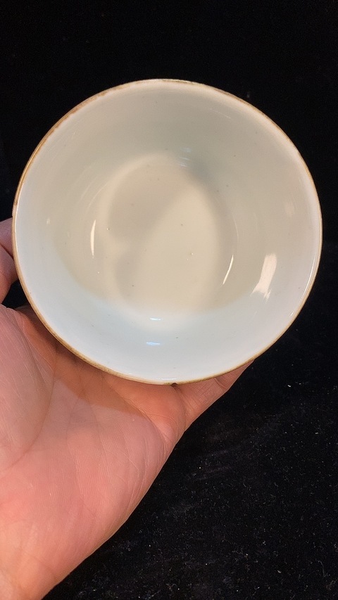 古玩陶瓷粉彩西廂記紋蓋碗真品鑒賞圖