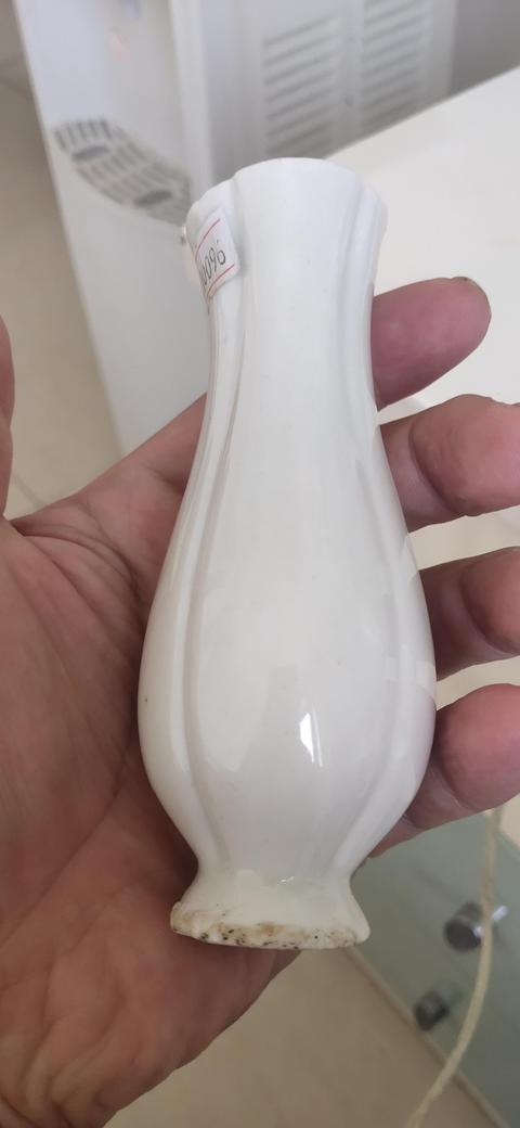 古玩陶瓷白釉瓜棱瓶真品鑒賞圖