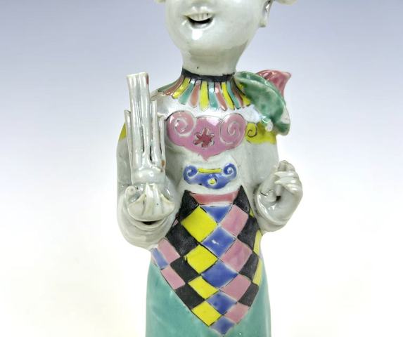 古玩陶瓷清雍正·粉彩持蓮?fù)哟稍煜衽馁u，當(dāng)前價(jià)格99元