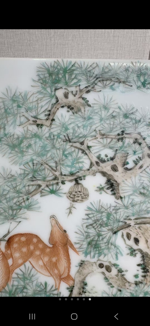 古玩陶瓷淺絳彩十八路諸侯瓷板畫真品鑒賞圖