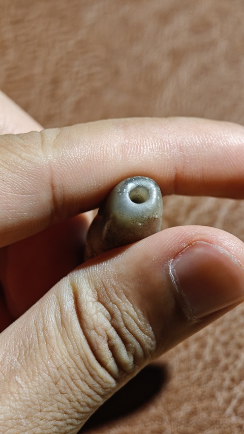 古玩玉器古玉管珠真品鑒賞圖
