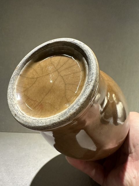 古玩陶瓷清中期·黃哥釉瓶真品鑒賞圖