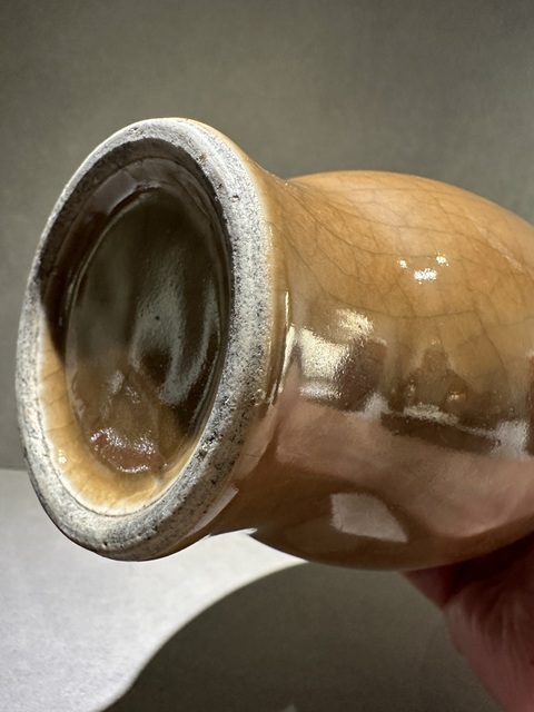 古玩陶瓷清中期·黃哥釉瓶真品鑒賞圖