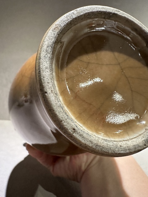 古玩陶瓷清中期·黃哥釉瓶真品鑒賞圖