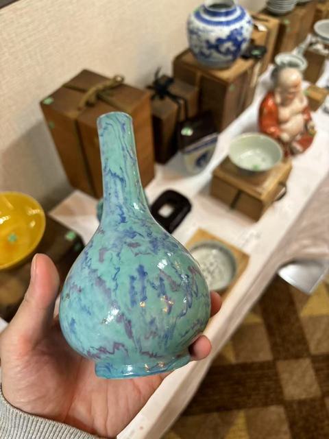 古玩陶瓷乾隆攪釉膽瓶真品鑒賞圖