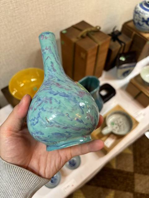 古玩陶瓷乾隆攪釉膽瓶真品鑒賞圖