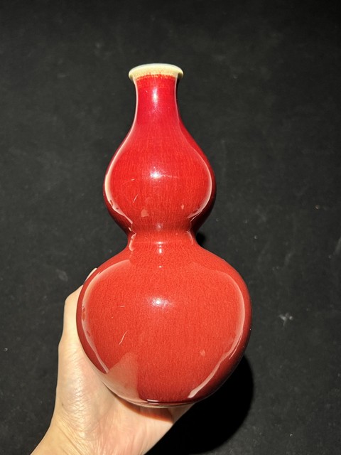 古玩陶瓷鈞紅窯變釉葫蘆瓶真品鑒賞圖