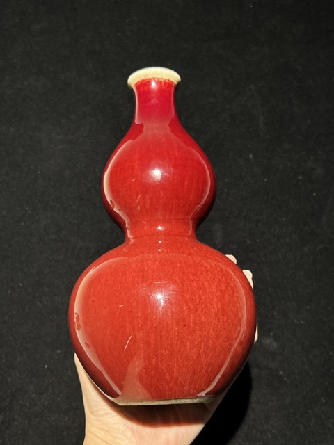 古玩陶瓷鈞紅窯變釉葫蘆瓶真品鑒賞圖