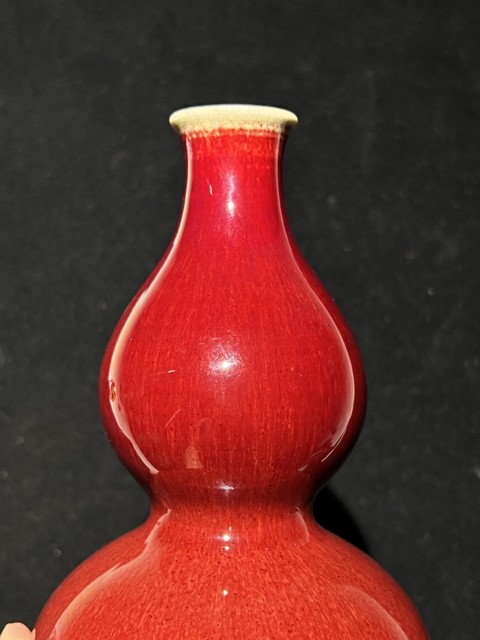 古玩陶瓷鈞紅窯變釉葫蘆瓶真品鑒賞圖