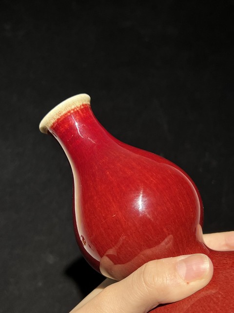 古玩陶瓷鈞紅窯變釉葫蘆瓶真品鑒賞圖