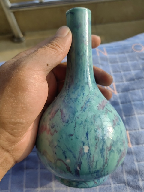 古玩陶瓷絞釉膽瓶真品鑒賞圖