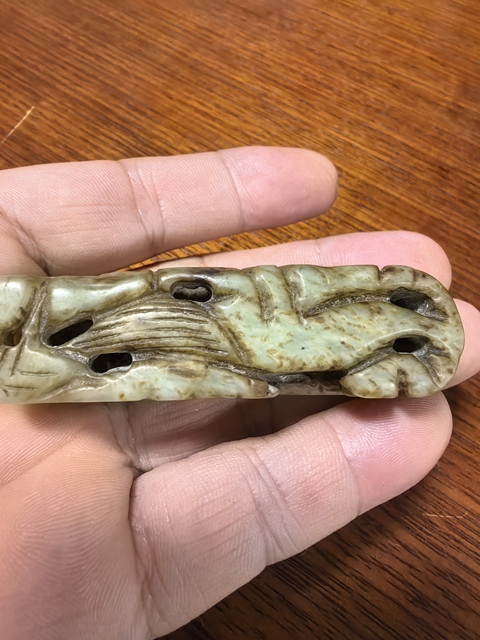 古玩玉器玉帶鉤殘件真品鑒賞圖