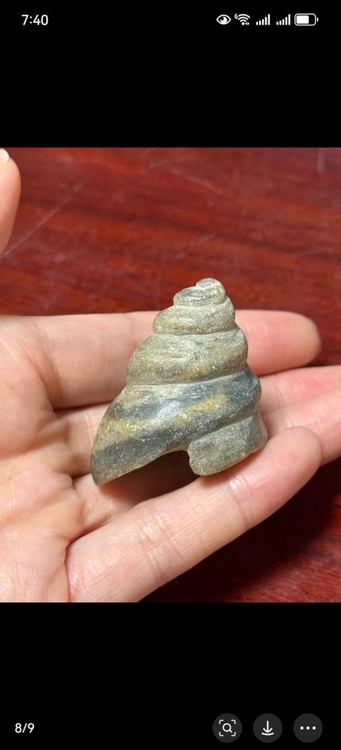 古玩玉器仿古玉法螺型件真品鑒賞圖