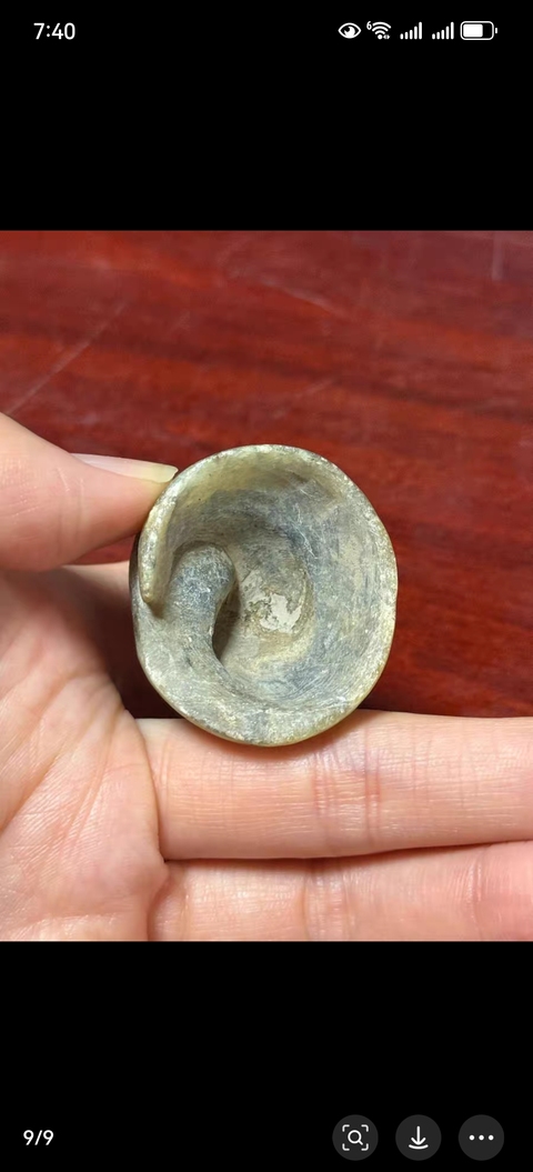古玩玉器仿古玉法螺型件真品鑒賞圖
