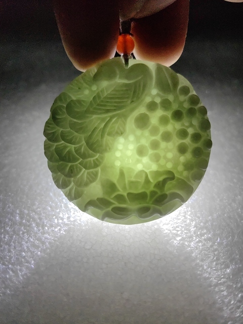 古玩玉器天然翡翠雕“花鳥牌”拍賣,當前價格220元