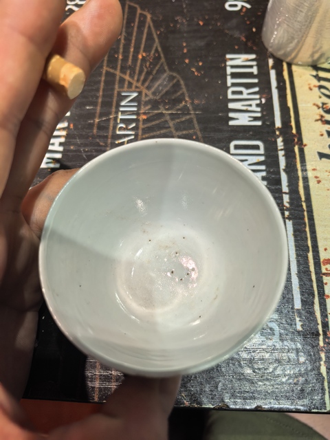 古玩陶瓷花鳥紋墨彩杯真品鑒賞圖