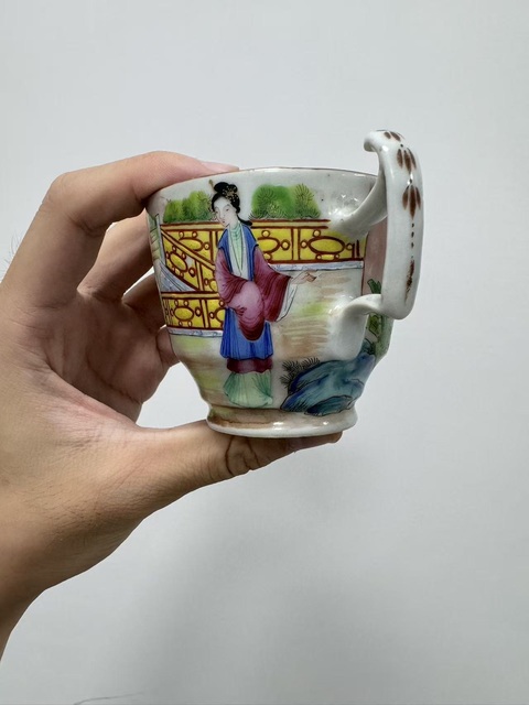 古玩陶瓷咸豐細路廣彩杯真品鑒賞圖