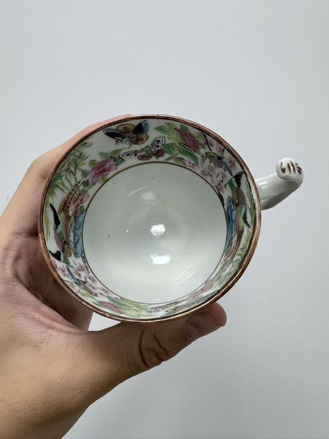 古玩陶瓷咸豐細路廣彩杯真品鑒賞圖