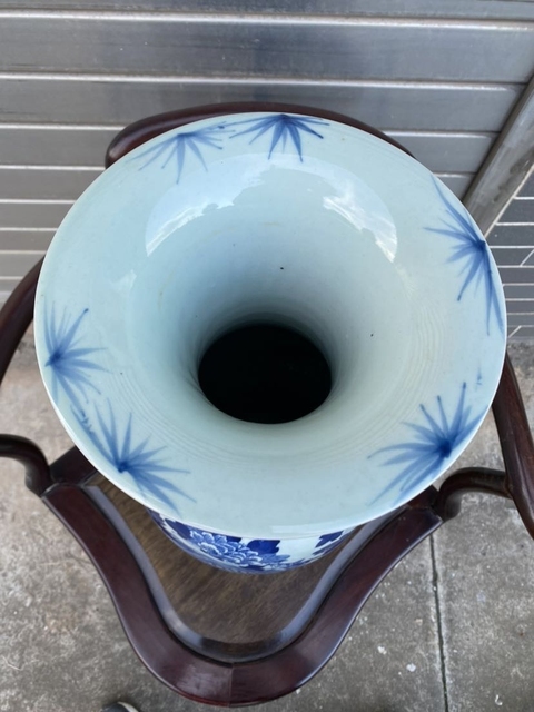 古玩陶瓷青花鶴鹿同春圖雙耳瓶真品鑒賞圖