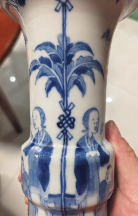 古玩陶瓷光緒青花花觚真品鑒賞圖