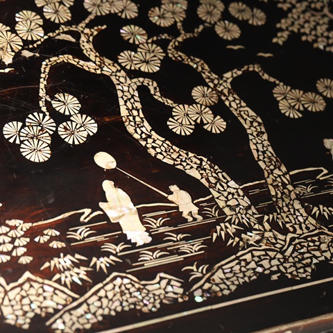 古玩雜項螺鈿桌真品鑒賞圖
