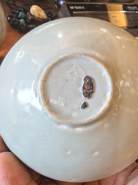 古玩陶瓷湖田窯青白釉渣斗真品鑒賞圖