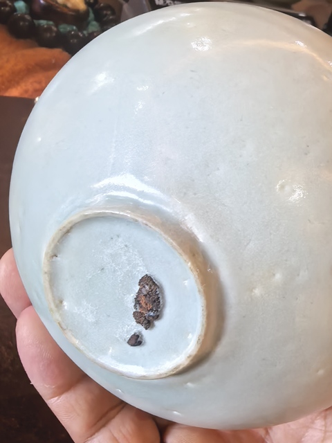 古玩陶瓷湖田窯青白釉渣斗真品鑒賞圖