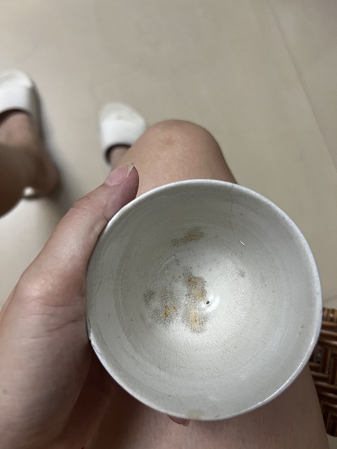 古玩陶瓷青花團(tuán)鶴紋仰鐘杯真品鑒賞圖