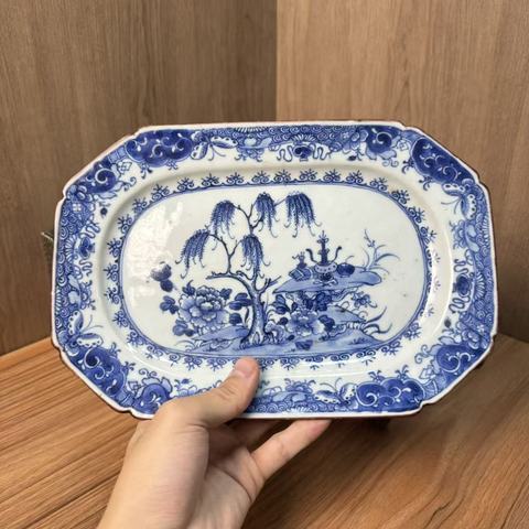 古玩陶瓷乾隆青花盤(pán)真品鑒賞圖