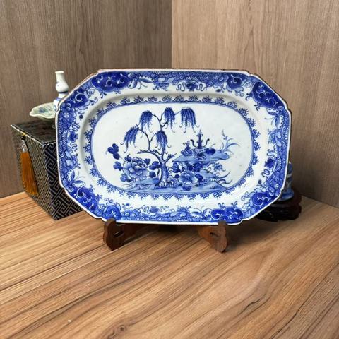 古玩陶瓷乾隆青花盤(pán)真品鑒賞圖