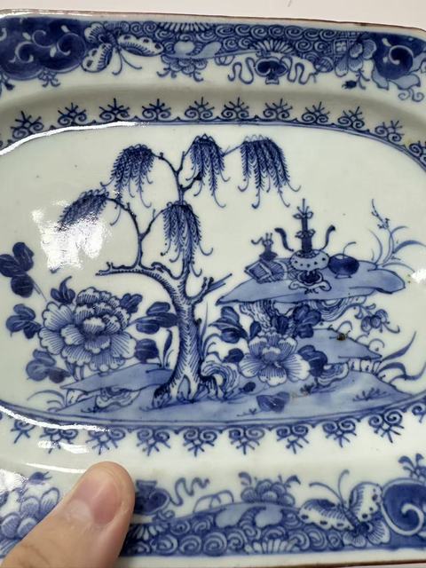 古玩陶瓷乾隆青花盤(pán)真品鑒賞圖