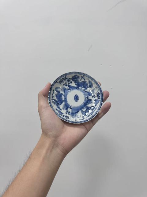 古玩陶瓷康熙青花瑞獸杯碟真品鑒賞圖