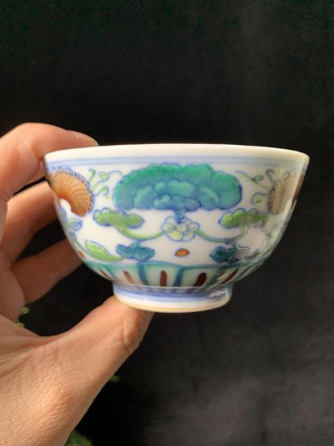 古玩陶瓷嘉慶茶碗真品鑒賞圖