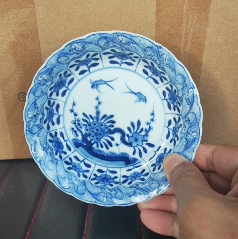 古玩陶瓷青花花卉紋杯碟，疑似復(fù)窯真品鑒賞圖