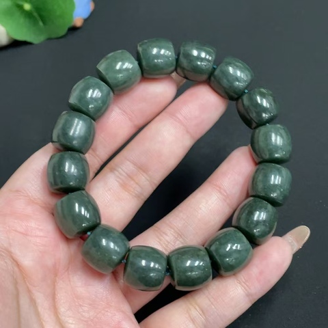 古玩玉器6天然和田玉青玉手串   配證書拍賣，當(dāng)前價(jià)格380元