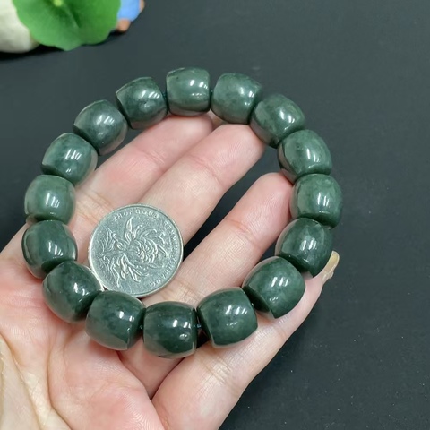 古玩玉器6天然和田玉青玉手串   配證書拍賣，當(dāng)前價(jià)格380元