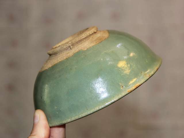 古玩陶瓷清?綠釉碗（全品）拍賣，當前價格218元