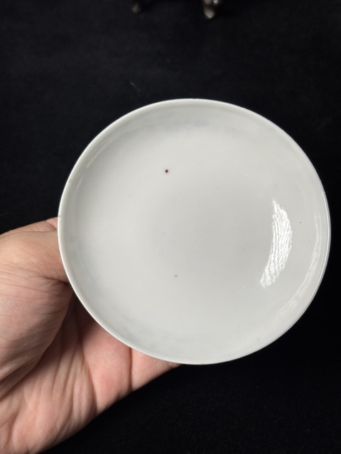 古玩陶瓷錦堂發(fā)記款花鳥紋青花蓋碗真品鑒賞圖