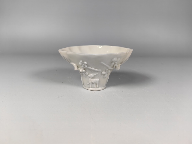 古玩陶瓷清早德化窯龍虎杯真品鑒賞圖